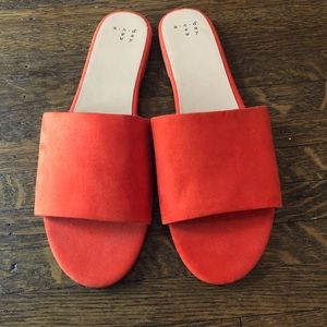 NWOT Red/Orange Mules/Sandals Sz 11